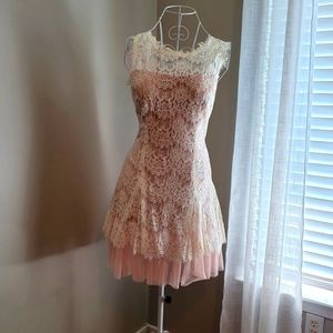 Blush and White lace dress